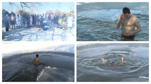 ВИДЕО – По втор пат Водици одбележан со капење во замрзнатото Плетварско езеро во издлабена дупка во форма на крст